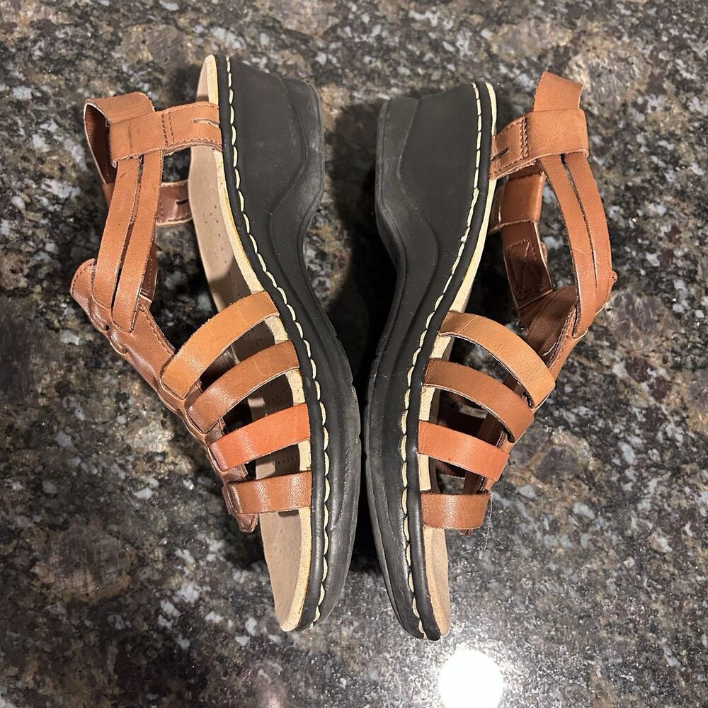 Collection By Clarks Lexi Bridge Brown Combo Leather Slingback Sandal Women 7 M View 3